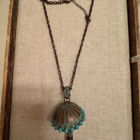 Copper Squash Blossom Pendant Necklace - Picture 2 of 3